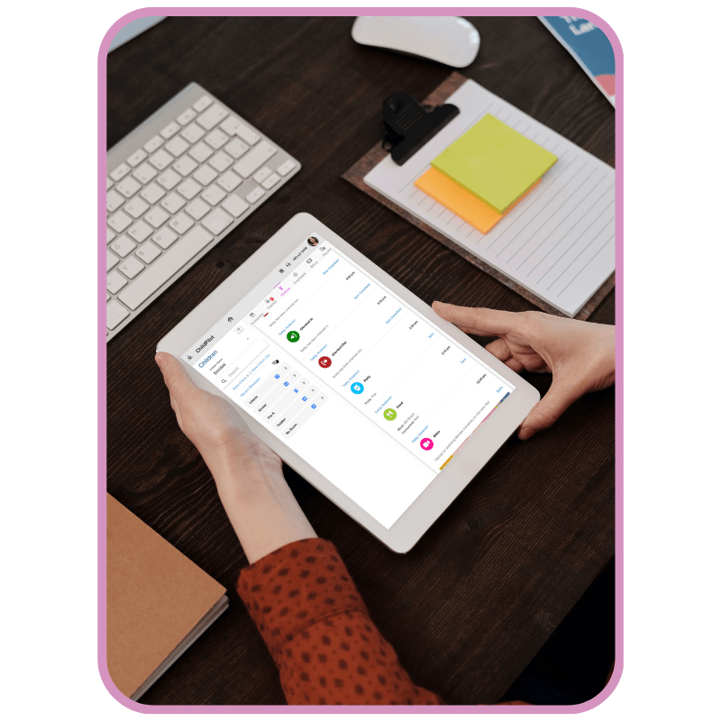 Parent reviewing daycare communication app