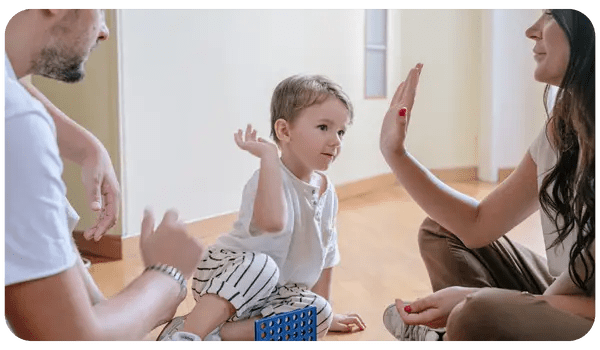 Parent using daycare communication app on phone