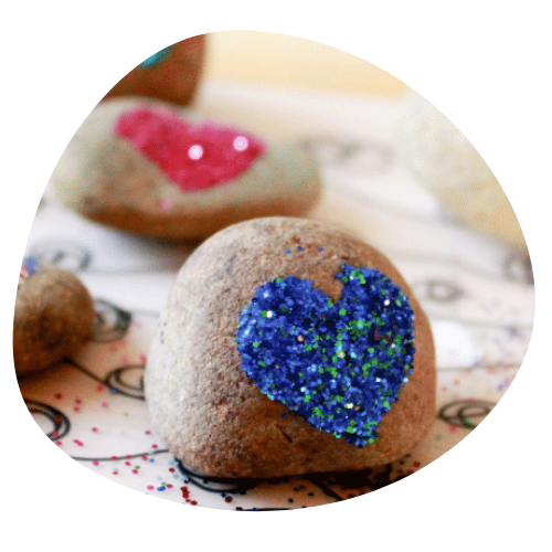 Glitter rock valentines craft
