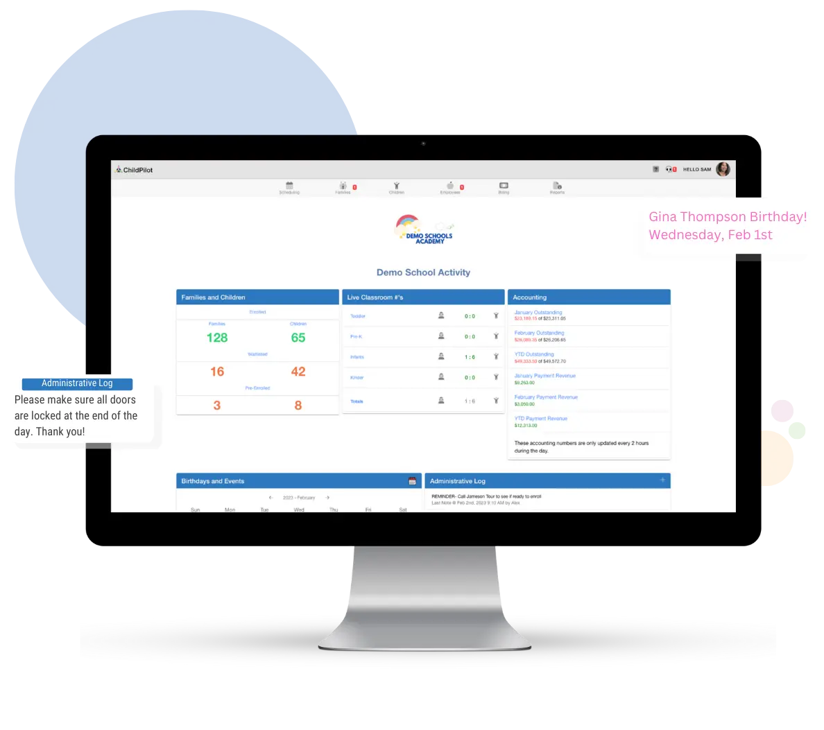 childcare management software administrative dashboard